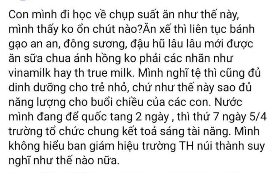 Nội dung bài đăng trên mạng xã hội