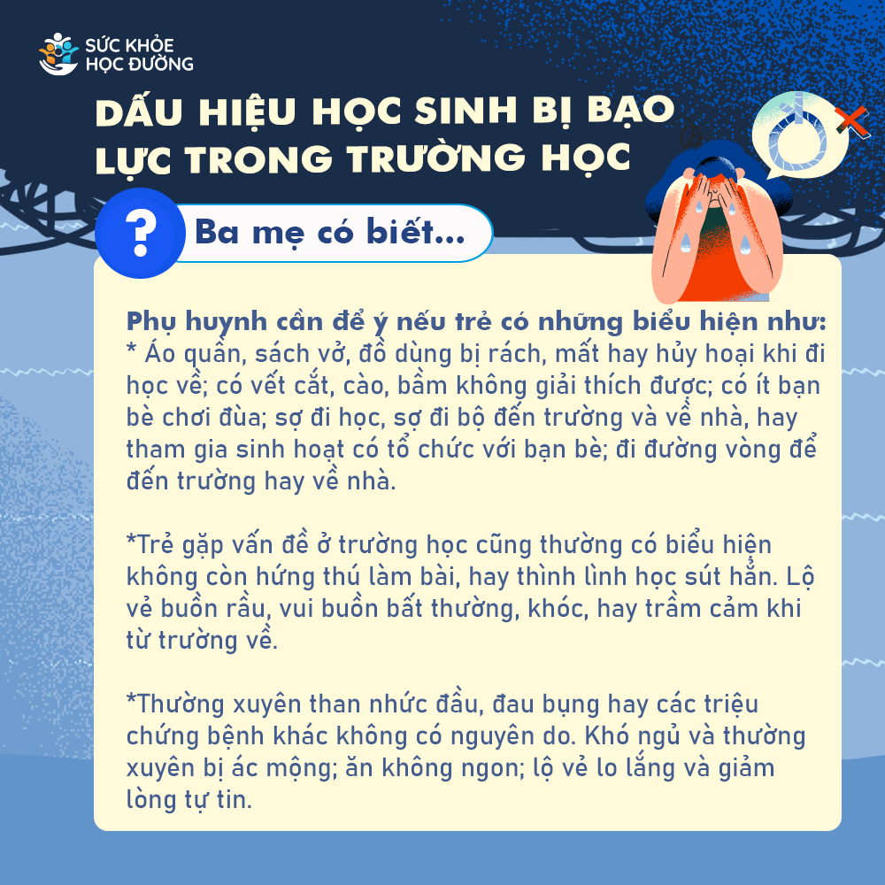 Dấu hiệu học sinh bị bạo lực tại trường học
